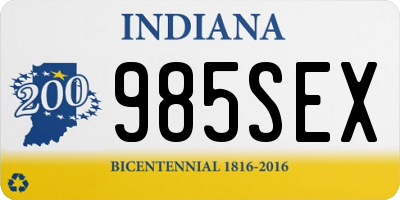 IN license plate 985SEX
