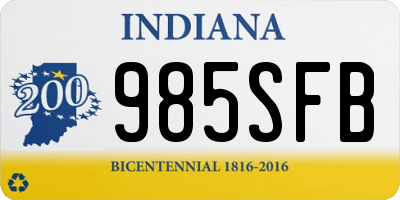 IN license plate 985SFB