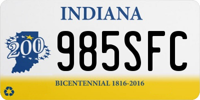 IN license plate 985SFC