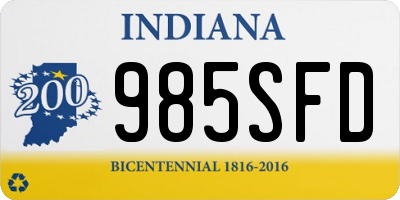 IN license plate 985SFD