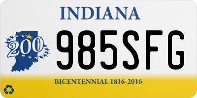 IN license plate 985SFG