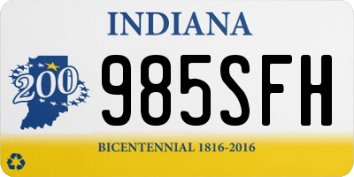 IN license plate 985SFH
