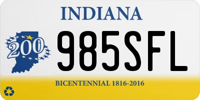 IN license plate 985SFL