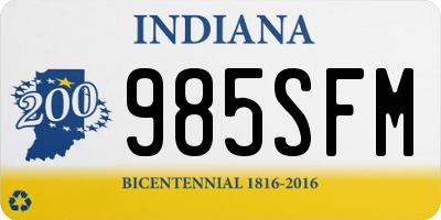 IN license plate 985SFM