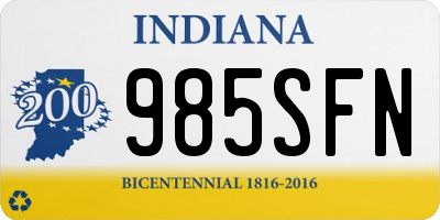 IN license plate 985SFN