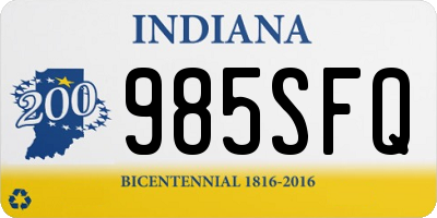 IN license plate 985SFQ