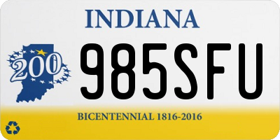 IN license plate 985SFU