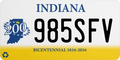 IN license plate 985SFV