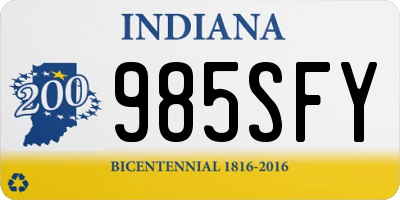 IN license plate 985SFY