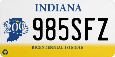 IN license plate 985SFZ