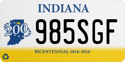IN license plate 985SGF