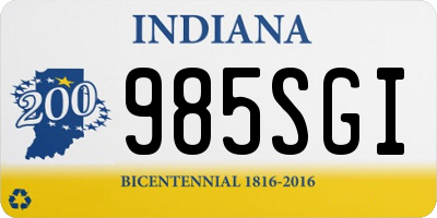 IN license plate 985SGI