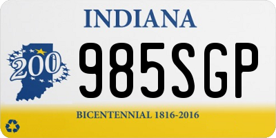 IN license plate 985SGP