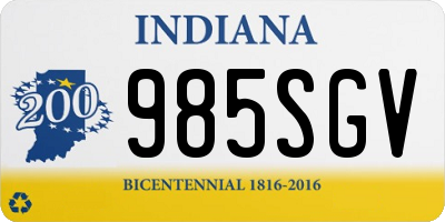 IN license plate 985SGV