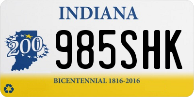 IN license plate 985SHK