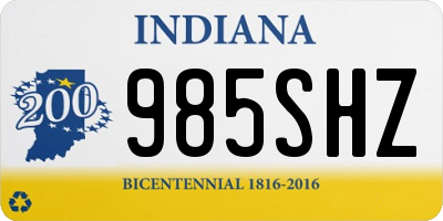 IN license plate 985SHZ