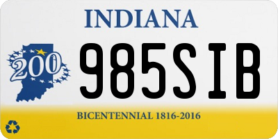 IN license plate 985SIB