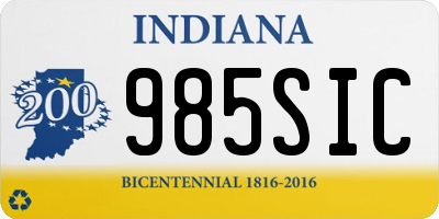 IN license plate 985SIC