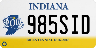 IN license plate 985SID