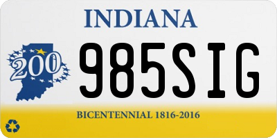 IN license plate 985SIG