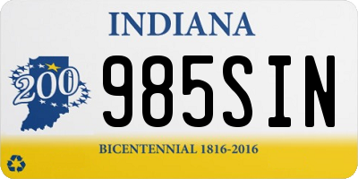 IN license plate 985SIN