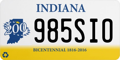 IN license plate 985SIO