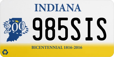 IN license plate 985SIS