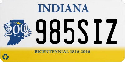 IN license plate 985SIZ