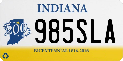 IN license plate 985SLA