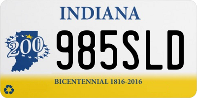 IN license plate 985SLD