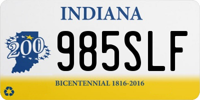 IN license plate 985SLF