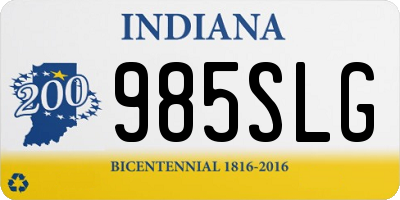 IN license plate 985SLG