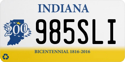 IN license plate 985SLI