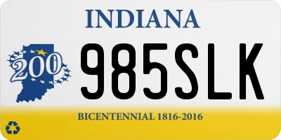 IN license plate 985SLK