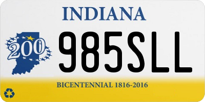 IN license plate 985SLL