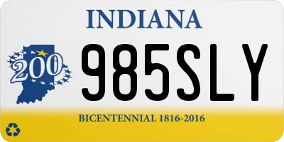 IN license plate 985SLY