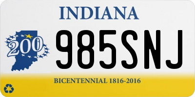 IN license plate 985SNJ