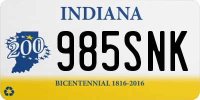 IN license plate 985SNK