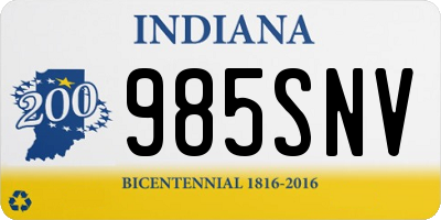 IN license plate 985SNV