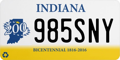 IN license plate 985SNY