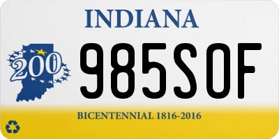 IN license plate 985SOF