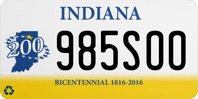 IN license plate 985SOO
