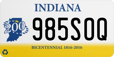 IN license plate 985SOQ