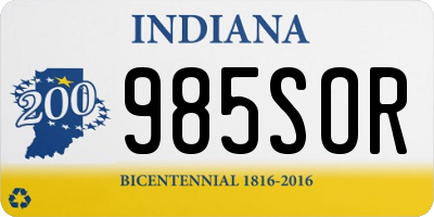 IN license plate 985SOR