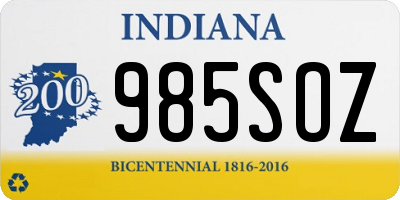IN license plate 985SOZ