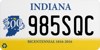 IN license plate 985SQC