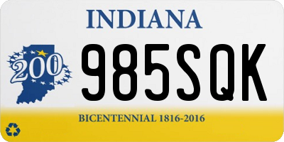 IN license plate 985SQK