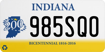 IN license plate 985SQO