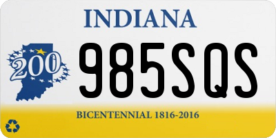 IN license plate 985SQS