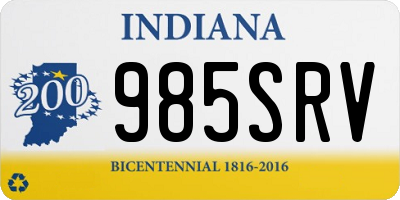 IN license plate 985SRV